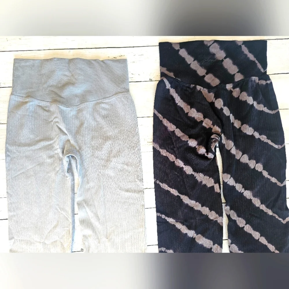 LOT of 2 Victoria's Secret PINK Active Seamless Leggings w/ Large Hidden Pocket - Picture 8 of 13